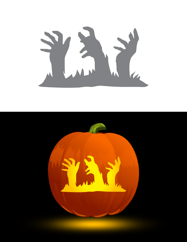 Zombie Hands Pumpkin Stencil