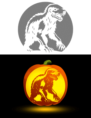 Zombie Honey Badger Pumpkin Stencil