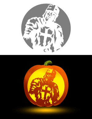 Zombie Knight Pumpkin Stencil