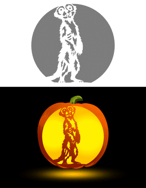 Zombie Meerkat Pumpkin Stencil