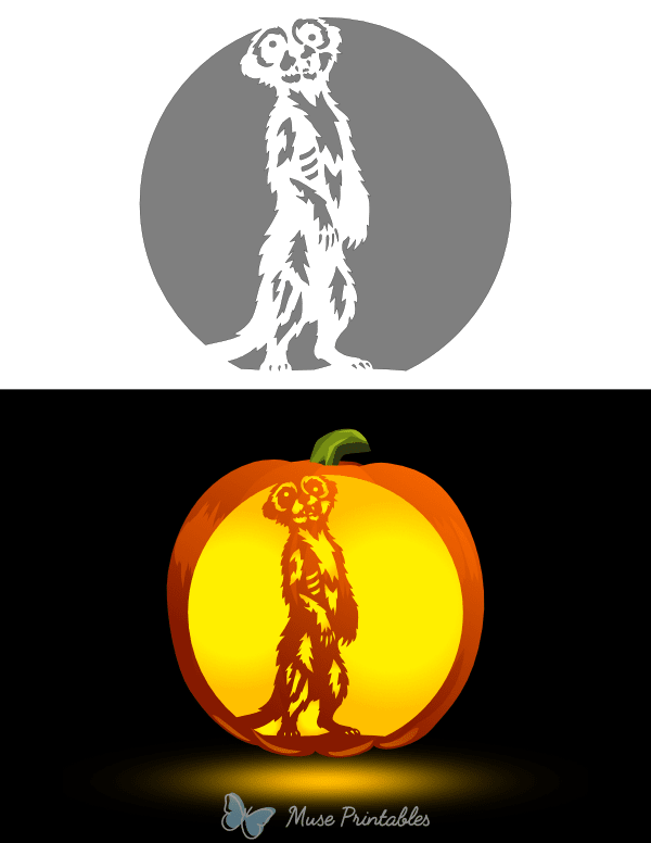 Zombie Meerkat Pumpkin Stencil