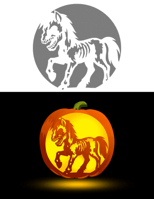 Zombie Pony Pumpkin Stencil