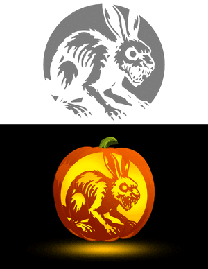Zombie Rabbit Pumpkin Stencil