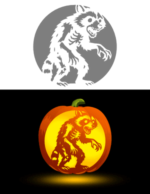 Zombie Raccoon Pumpkin Stencil