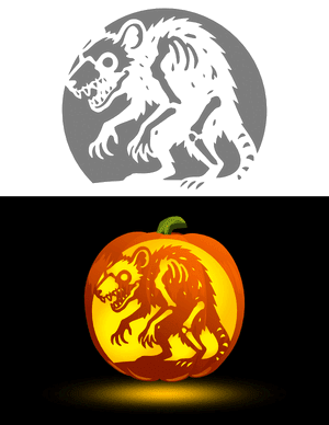 Zombie Rat Pumpkin Stencil