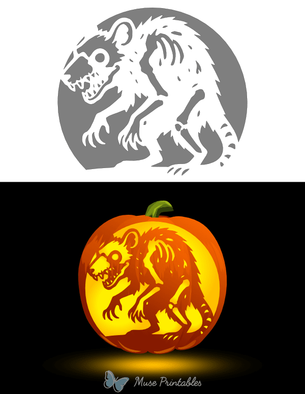 Zombie Rat Pumpkin Stencil