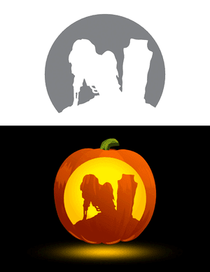 Zombie Rising From Grave Pumpkin Stencil