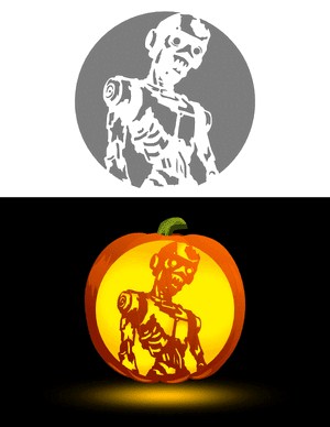 Zombie Robot Pumpkin Stencil