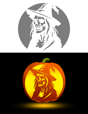 Zombie Witch Pumpkin Stencil