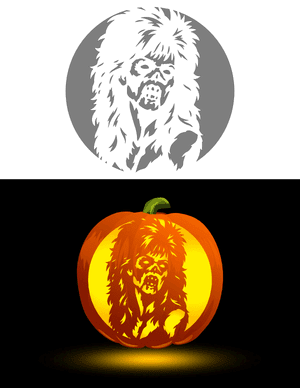 Zombie With 80s Hair Pumpkin Stencil