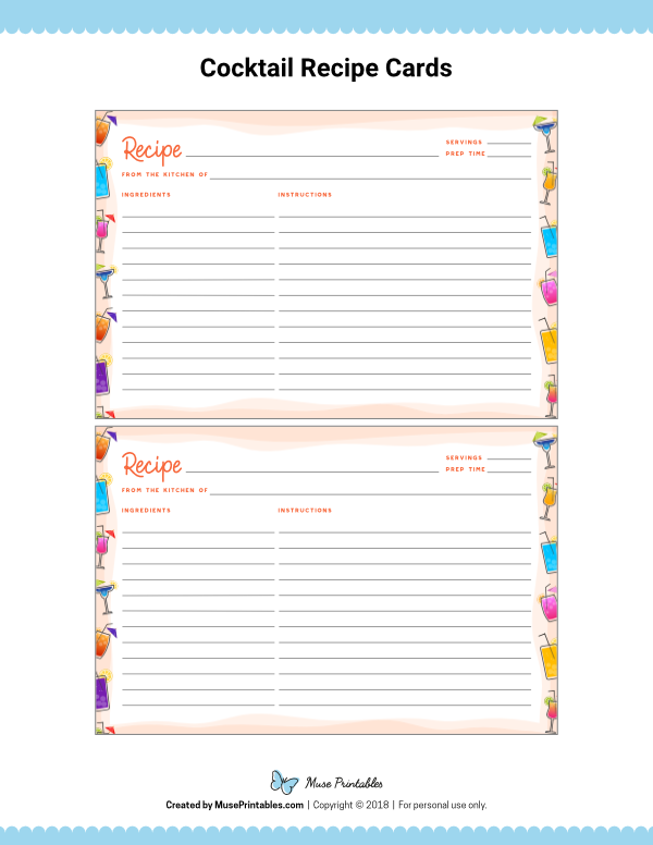 Free Recipe Card Templates to Print (PDF Downloads)