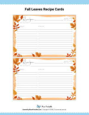 Fall Leaves Recipe Cards