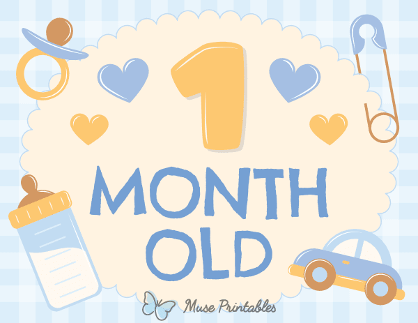 1 Month Old Baby Boy Milestone Sign