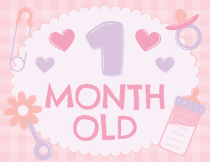 1 Month Old Baby Girl Milestone Sign
