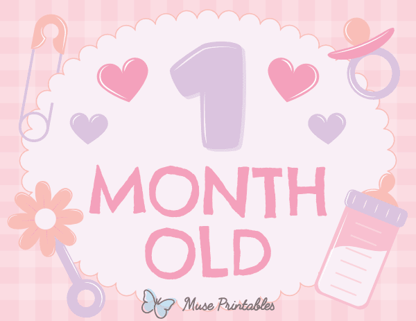 1 Month Old Baby Girl Milestone Sign