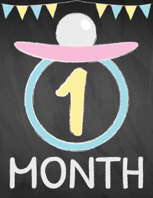 1 Month Old Chalkboard Baby Milestone Sign