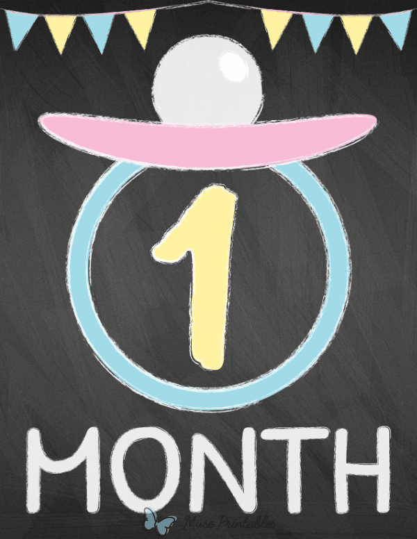 1 Month Old Chalkboard Baby Milestone Sign