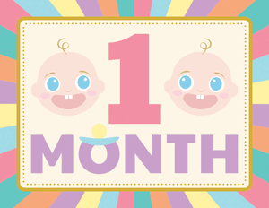 1 Month Old Colorful Baby Milestone Sign