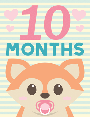 10 Months Old Animal Baby Milestone Sign
