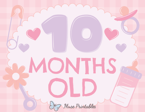 10 Months Old Baby Girl Milestone Sign