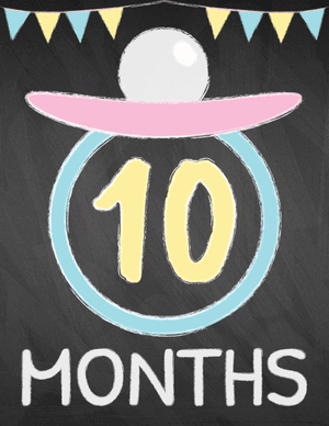 10 Months Old Chalkboard Baby Milestone Sign