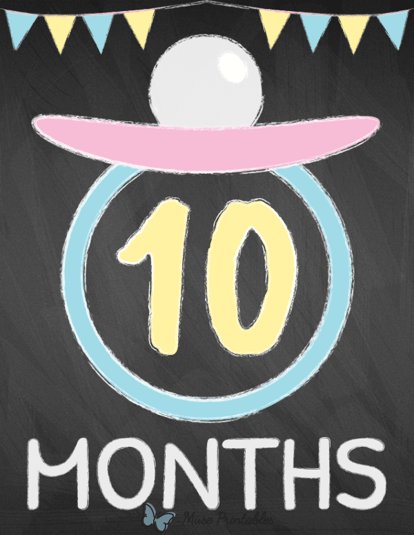 10 Months Old Chalkboard Baby Milestone Sign