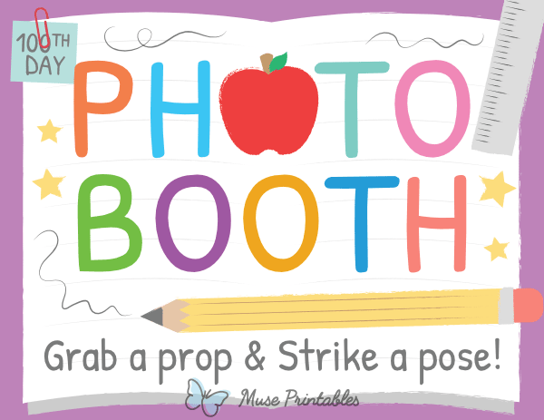 100th Day of School Photo Booth Sign