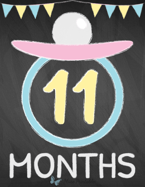 11 Months Old Chalkboard Baby Milestone Sign