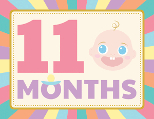 11 Months Old Colorful Baby Milestone Sign