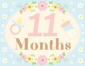 11 Months Old Floral Baby Milestone Sign