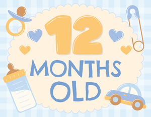 12 Months Old Baby Boy Milestone Sign