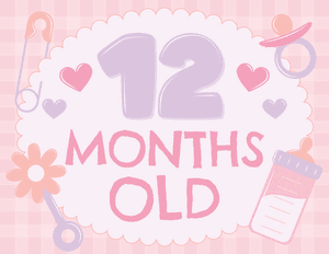 12 Months Old Baby Girl Milestone Sign