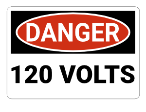 120 Volts Danger Sign