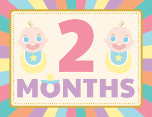 2 Months Old Colorful Baby Milestone Sign