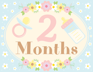 2 Months Old Floral Baby Milestone Sign