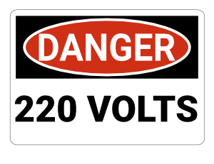 220 Volts Danger Sign