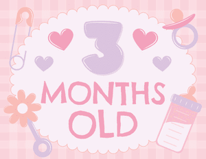 3 Months Old Baby Girl Milestone Sign