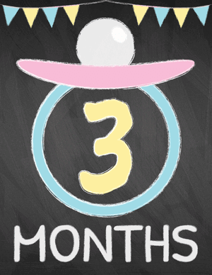 3 Months Old Chalkboard Baby Milestone Sign