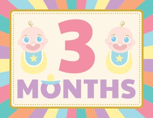 3 Months Old Colorful Baby Milestone Sign