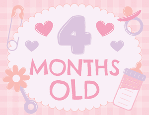4 Months Old Baby Girl Milestone Sign