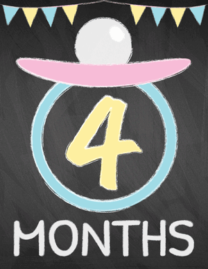 4 Months Old Chalkboard Baby Milestone Sign