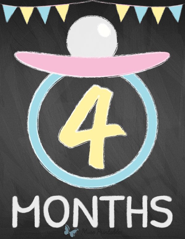 4 Months Old Chalkboard Baby Milestone Sign