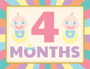 4 Months Old Colorful Baby Milestone Sign