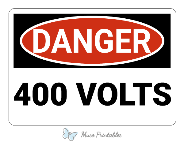400 Volts Danger Sign