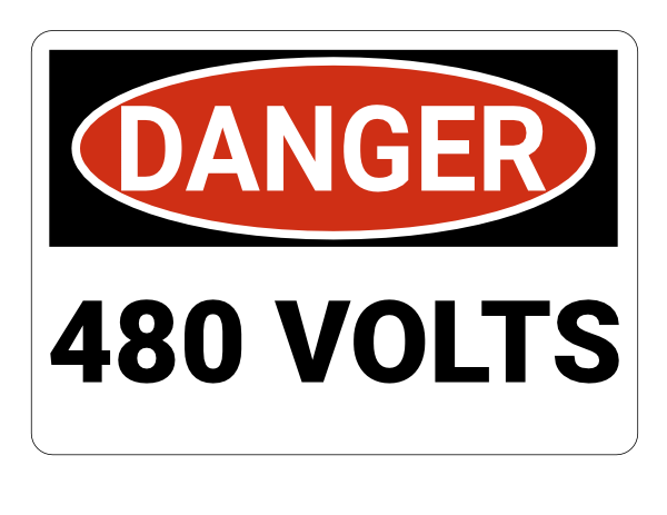 480 Volts Danger Sign