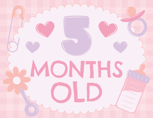 5 Months Old Baby Girl Milestone Sign