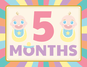5 Months Old Colorful Baby Milestone Sign