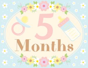 5 Months Old Floral Baby Milestone Sign