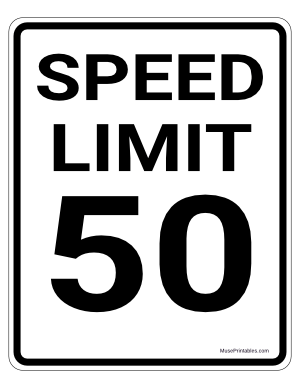 50 MPH Speed Limit Sign
