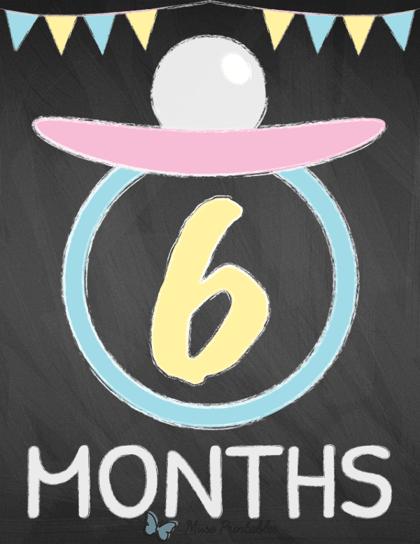 6 Months Old Chalkboard Baby Milestone Sign